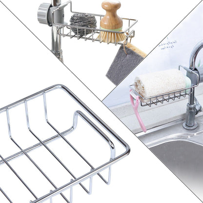 Drain Rack Storage Holder Shelf Sponge Soap Cloth Holder for Kitchen Sink Faucet