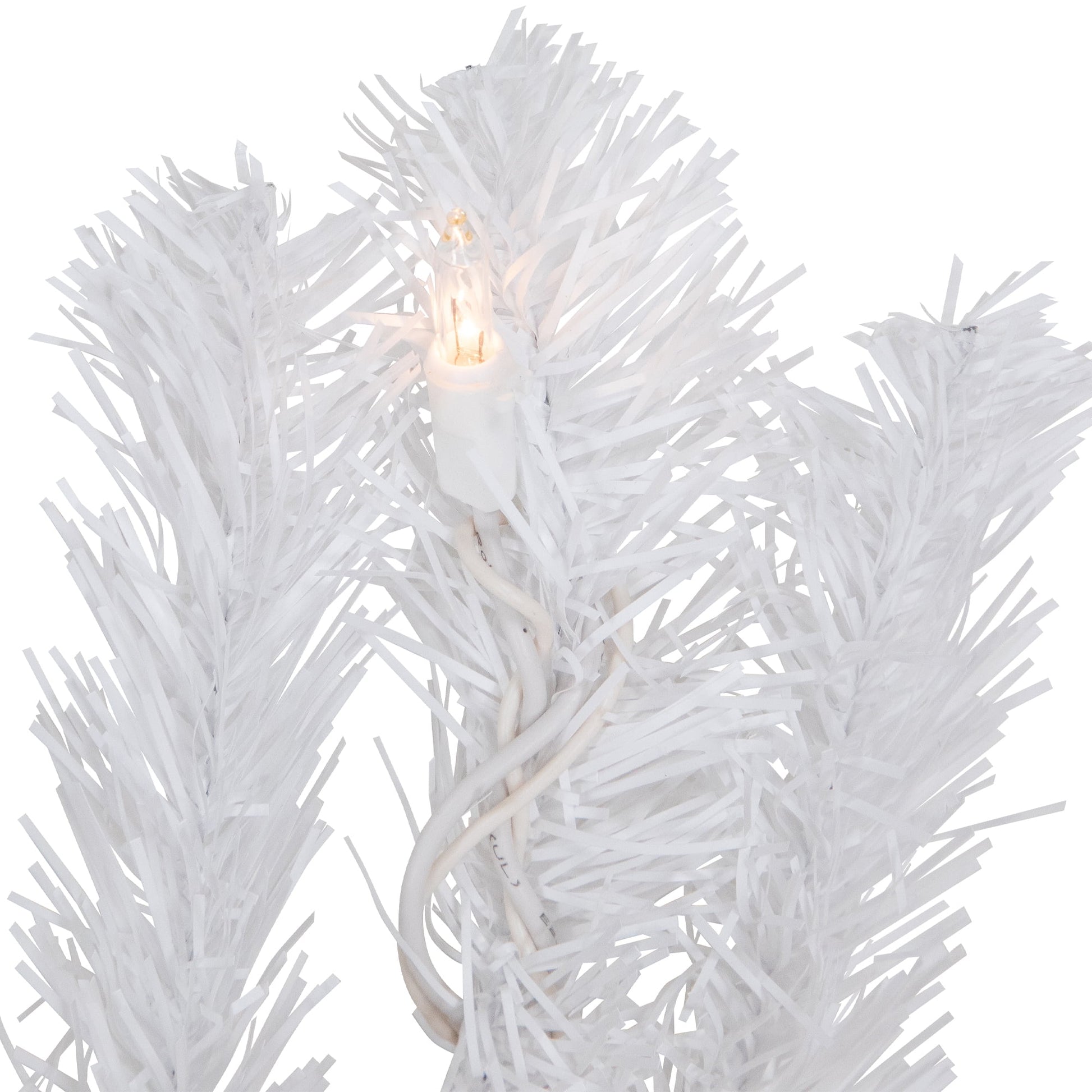 9' X 12" Prelit Snow White Artificial Christmas Garland - Clear Lights