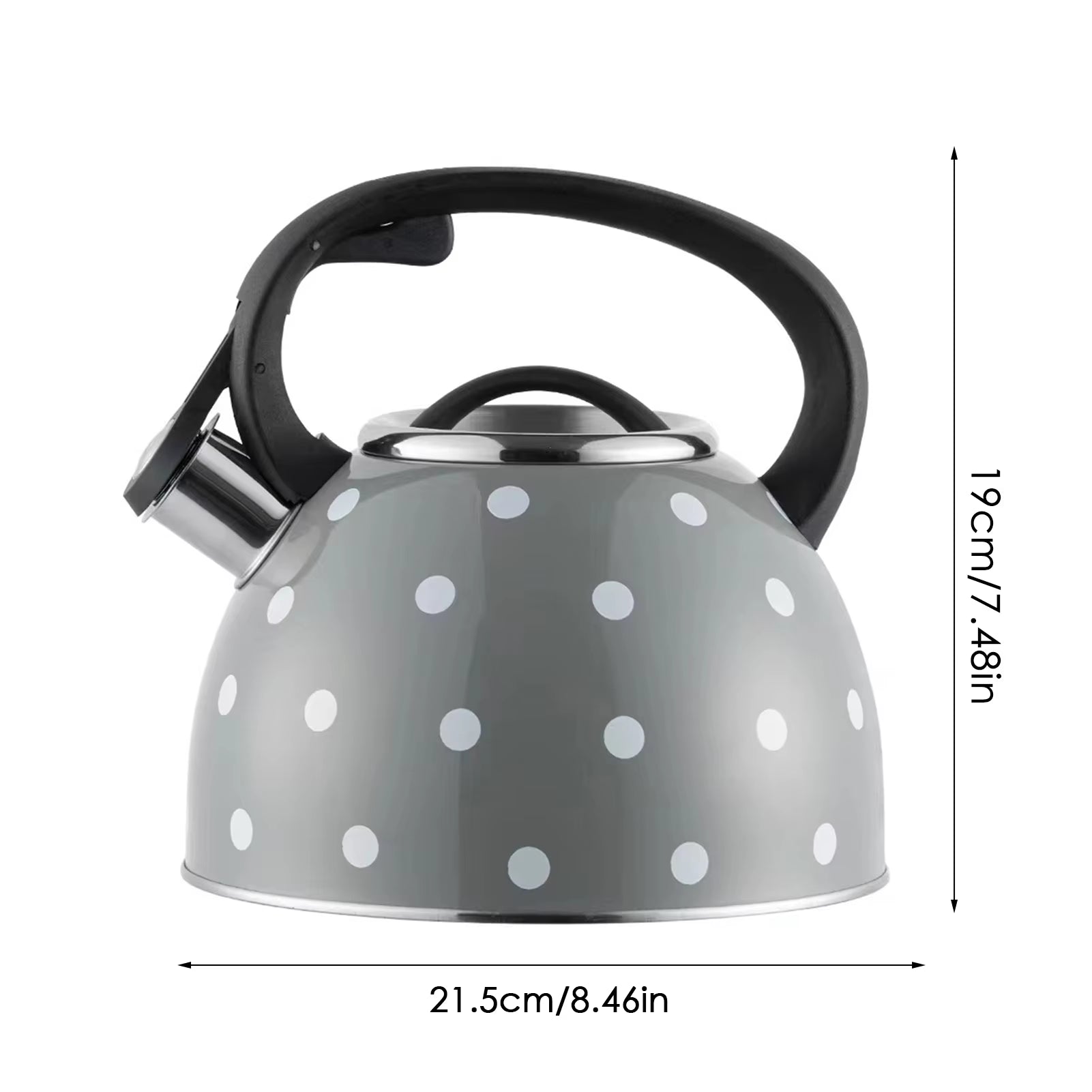 2.5/3L Whistling Tea Pot Culinary Grade Stainless Steel Kettle with Heat Proof Ergonomic Handle Compatible for Stove ,Electric