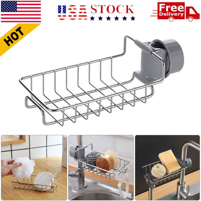 Drain Rack Storage Holder Shelf Sponge Soap Cloth Holder for Kitchen Sink Faucet