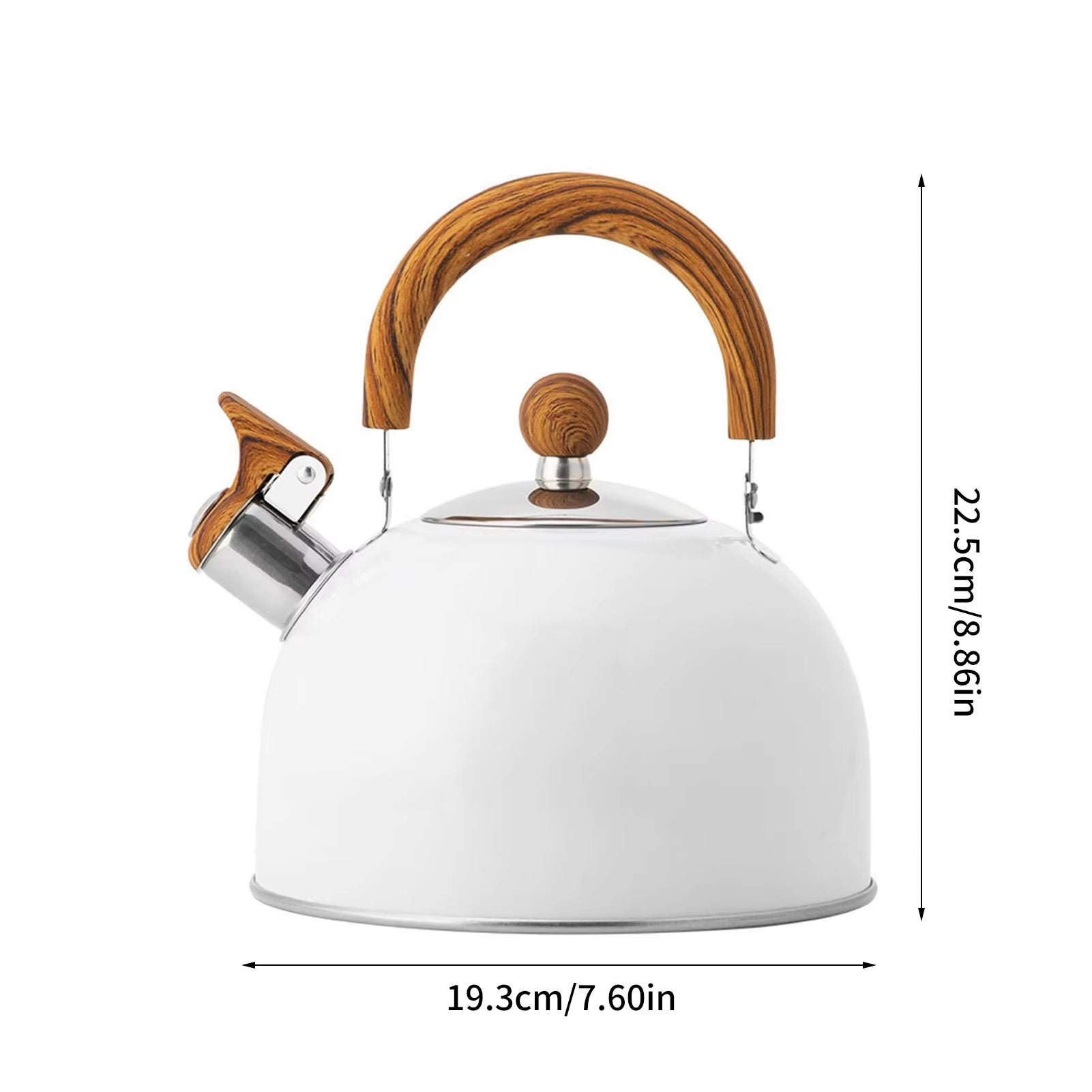 2.5/3L Whistling Tea Pot Culinary Grade Stainless Steel Kettle with Heat Proof Ergonomic Handle Compatible for Stove ,Electric