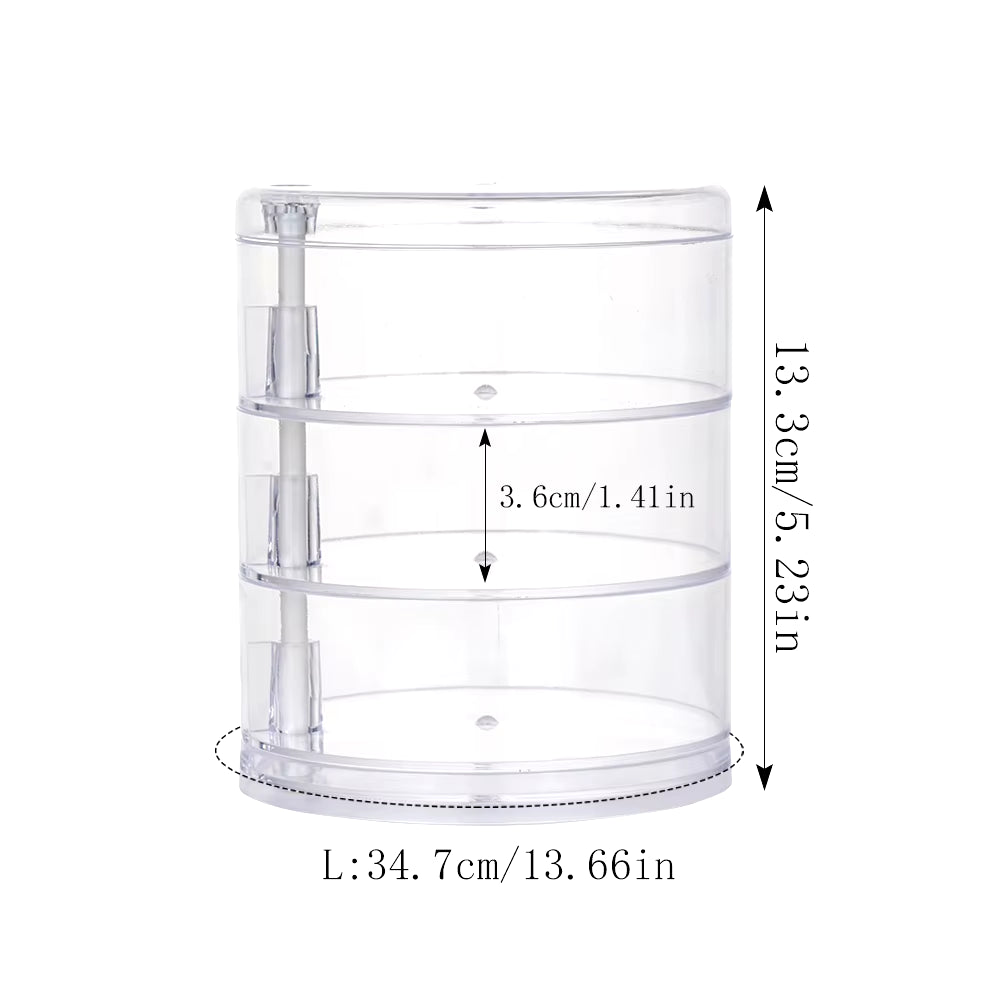 Rotating Jewelry Storage Box Makeup Storage Rack Bracelet Earring round Plastic Organizer Boxes Holder Display Rack with Cover