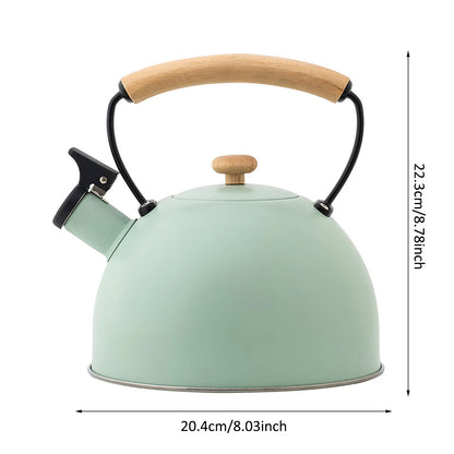 2.5/3L Whistling Tea Pot Culinary Grade Stainless Steel Kettle with Heat Proof Ergonomic Handle Compatible for Stove ,Electric