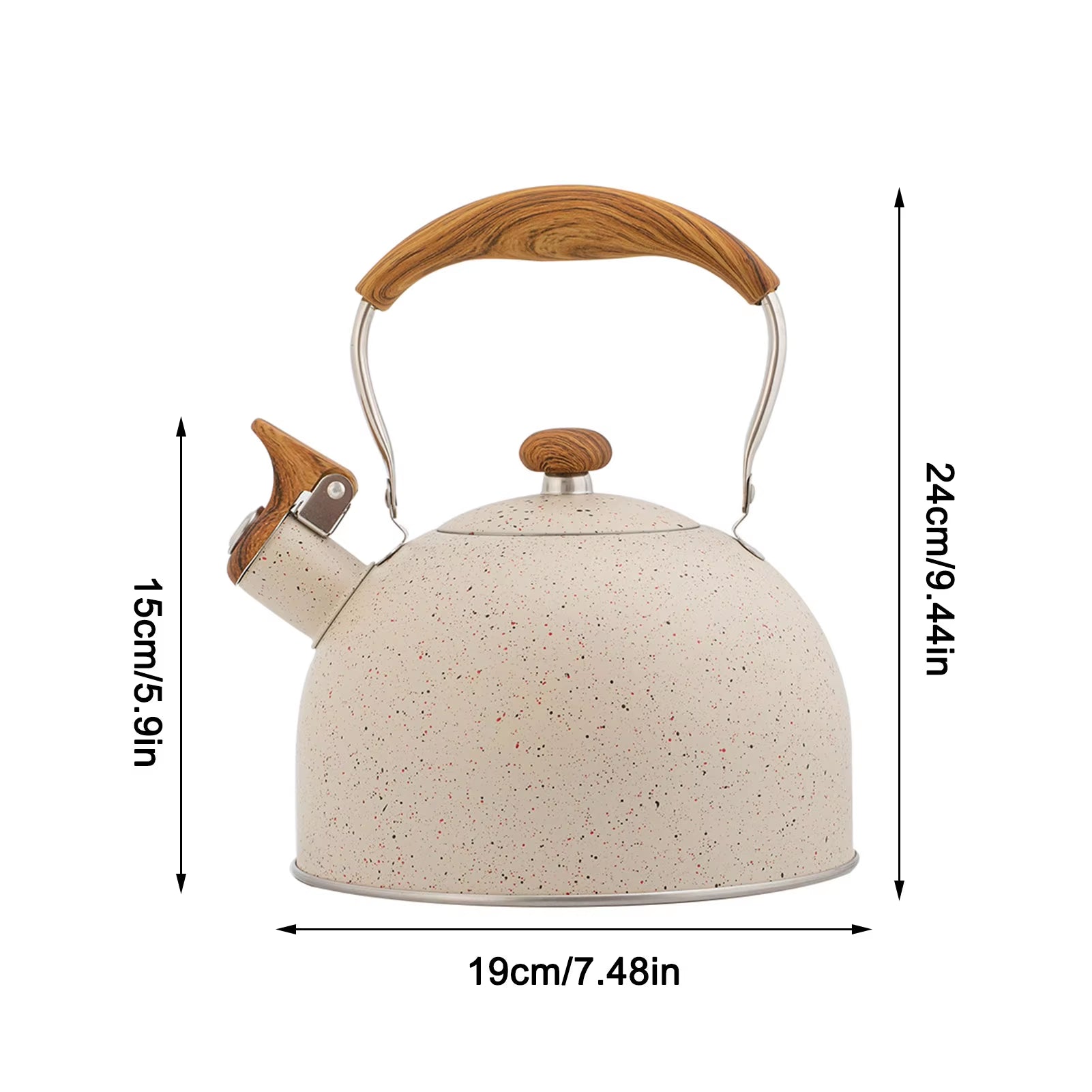 2.5/3L Whistling Tea Pot Culinary Grade Stainless Steel Kettle with Heat Proof Ergonomic Handle Compatible for Stove ,Electric