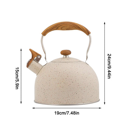 2.5/3L Whistling Tea Pot Culinary Grade Stainless Steel Kettle with Heat Proof Ergonomic Handle Compatible for Stove ,Electric