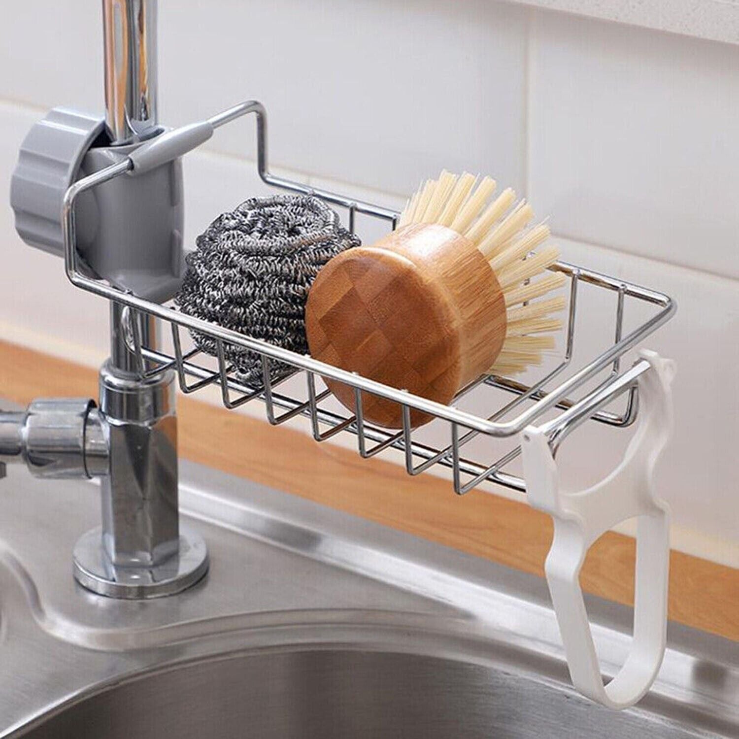 Drain Rack Storage Holder Shelf Sponge Soap Cloth Holder for Kitchen Sink Faucet