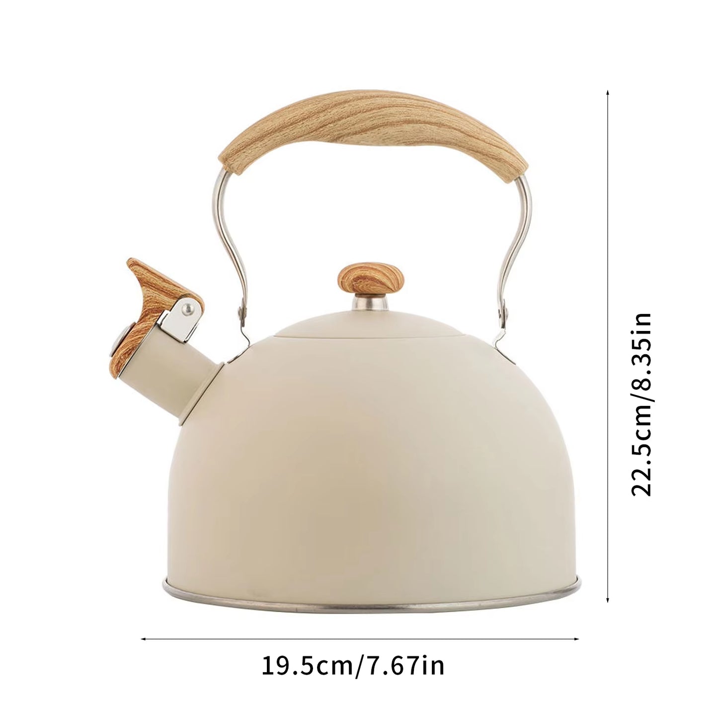 2.5/3L Whistling Tea Pot Culinary Grade Stainless Steel Kettle with Heat Proof Ergonomic Handle Compatible for Stove ,Electric