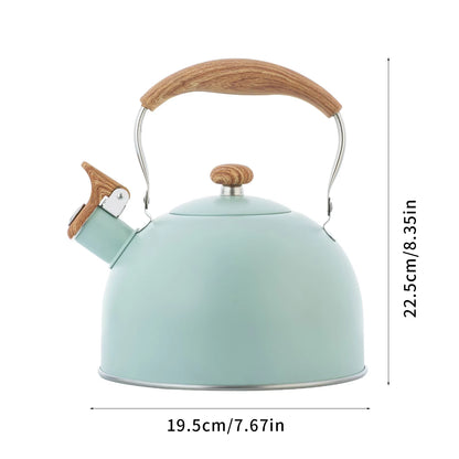 2.5/3L Whistling Tea Pot Culinary Grade Stainless Steel Kettle with Heat Proof Ergonomic Handle Compatible for Stove ,Electric