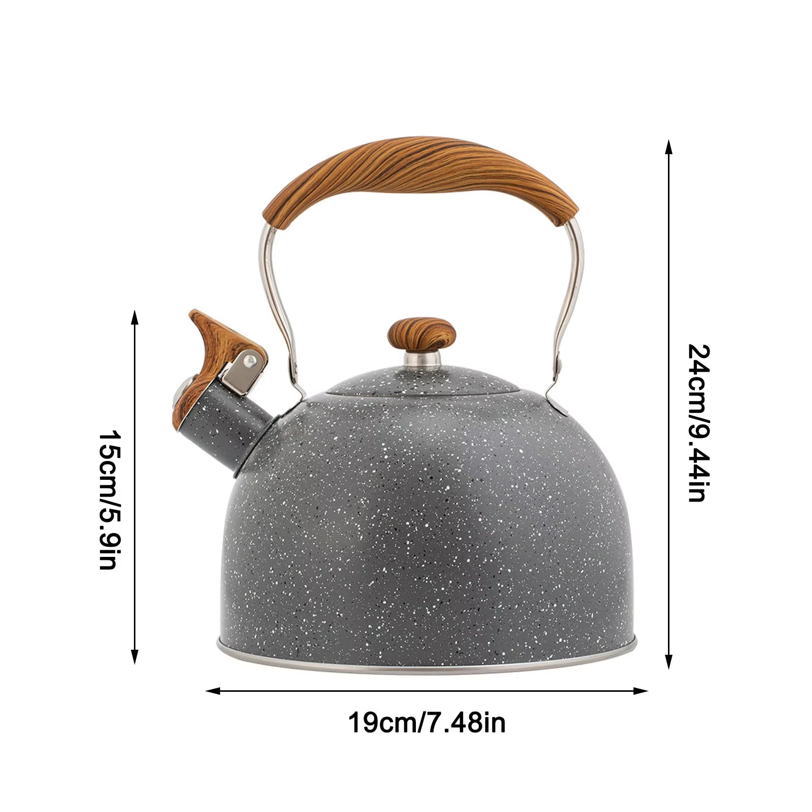 2.5/3L Whistling Tea Pot Culinary Grade Stainless Steel Kettle with Heat Proof Ergonomic Handle Compatible for Stove ,Electric