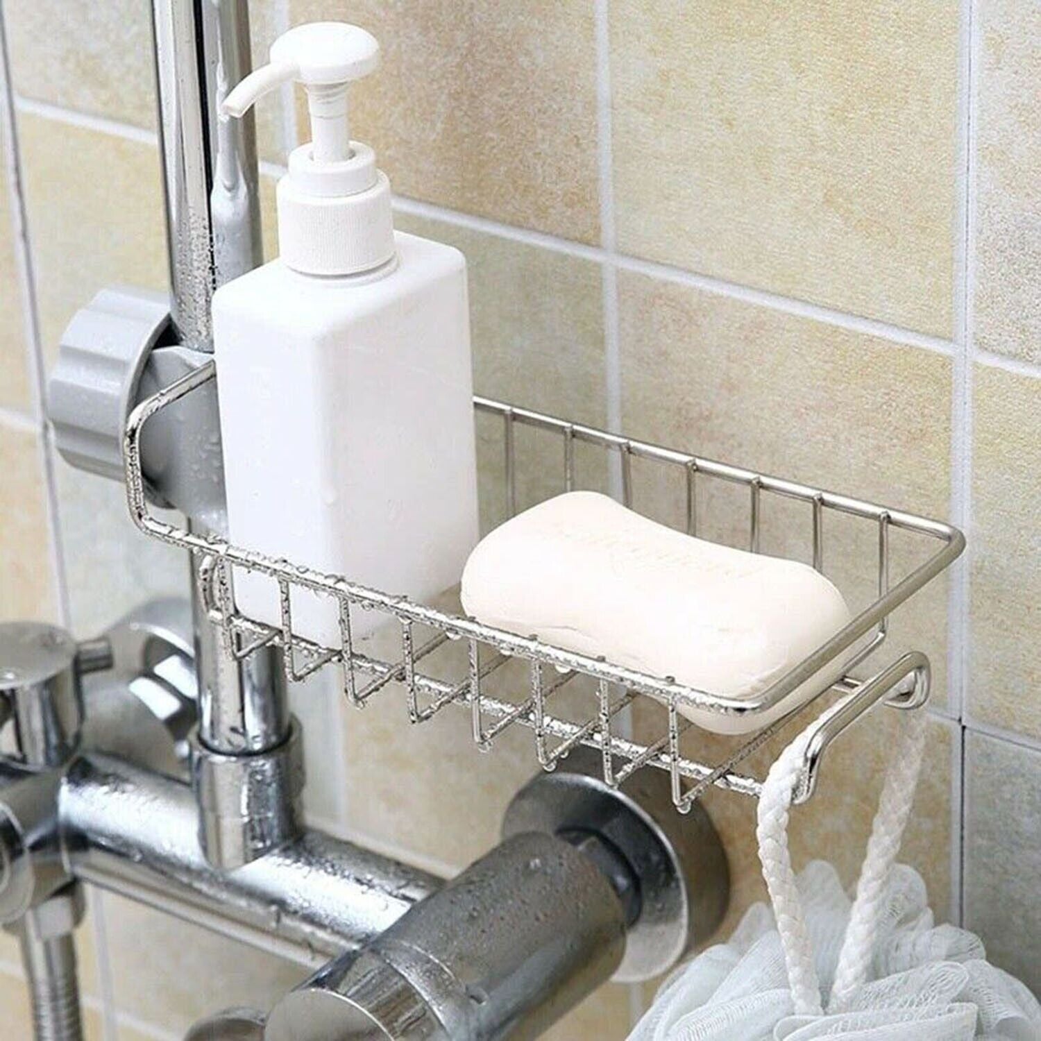 Drain Rack Storage Holder Shelf Sponge Soap Cloth Holder for Kitchen Sink Faucet